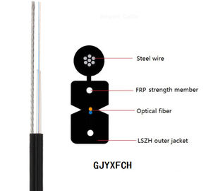 Kabel światłowodowy FTTH, zewnętrzny kabel światłowodowy GJYXCH w kolorze czarnym